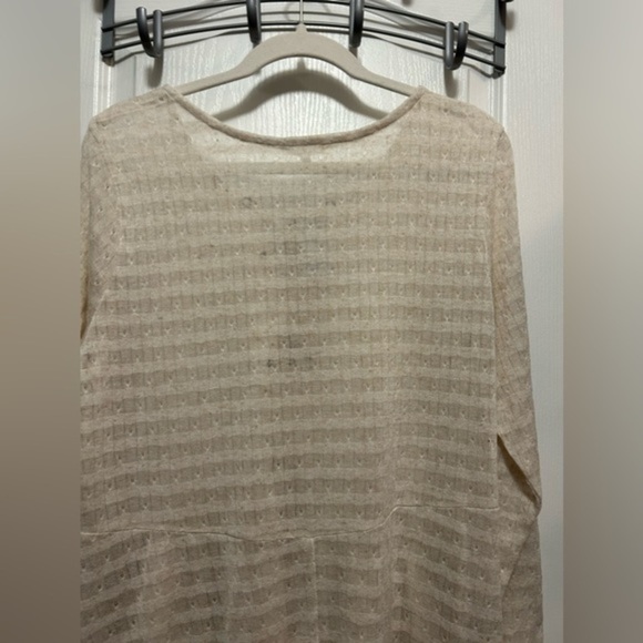 NWT Maurice’s pointelle high low‎ lace up duster top size 1X cream boho - Picture 5 of 16